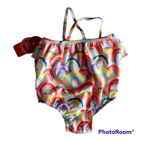 Infant Rainbow One Piece Swimsuit size 12 months. - Picture 2 of 3